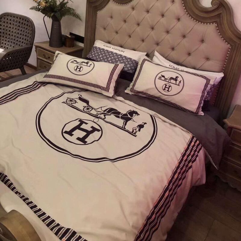 Hermes Limited Luxury Brand Bedding Set Home Decor – Max010073