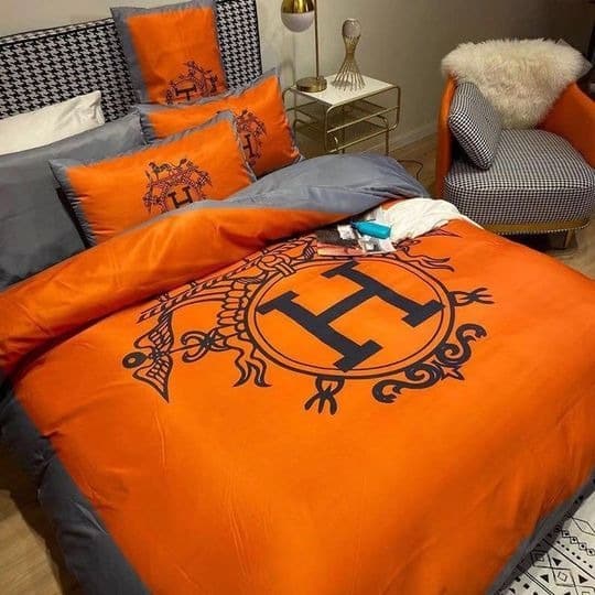 Hermes Limited Luxury Brand Bedding Set Home Decor – Max010072