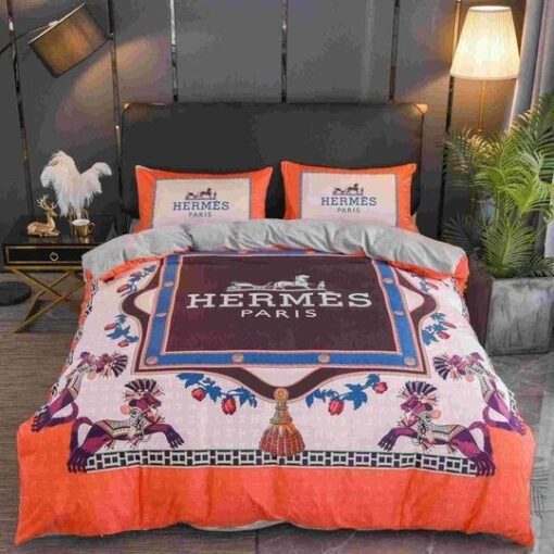 Hermes Limited Luxury Brand Bedding Set Home Decor – Max010137