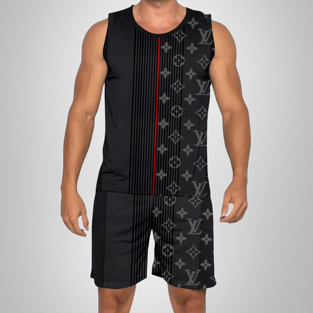 New 2025 – L Luxury Brand Premium Tanktop & Shorts Outfit For Men -Max012583