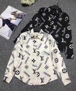 (Black & White) L  Long Sleeve Shirt For Men – Max02186