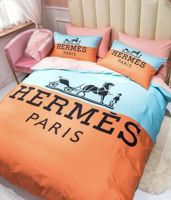 Hermes Limited Luxury Brand Bedding Set Home Decor – Max010077