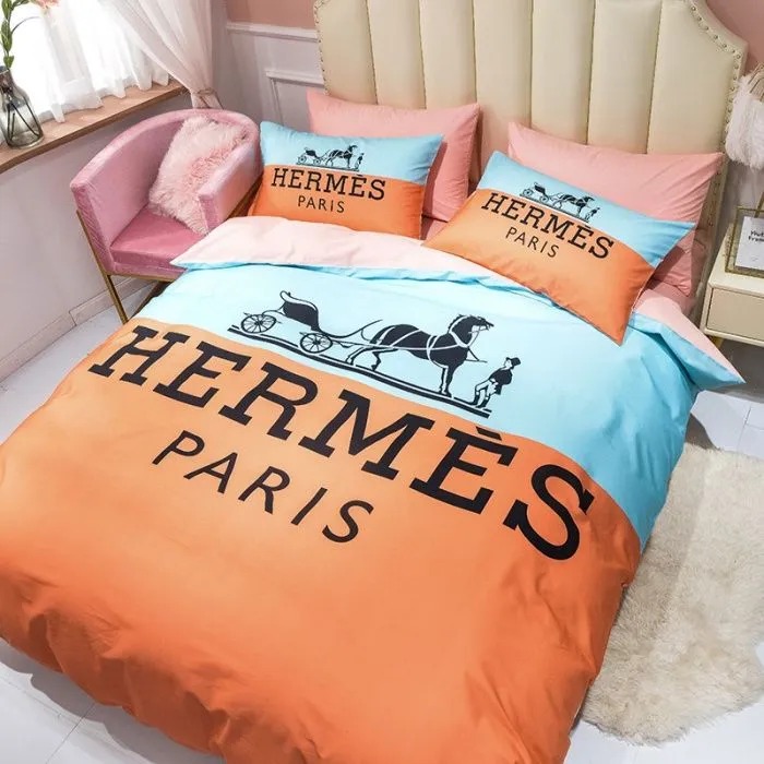 Hermes Limited Luxury Brand Bedding Set Home Decor – Max010077