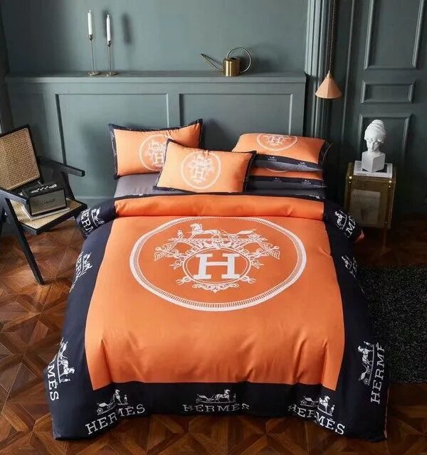 Hermes Limited Luxury Brand Bedding Set Home Decor – Max010082