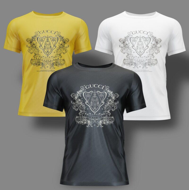 Unisex-(Black&White&Yellow) New 2024-  G  Luxury  Brand Premium T-Shirt Outfit For Men Women – B9G-TX-Max05523