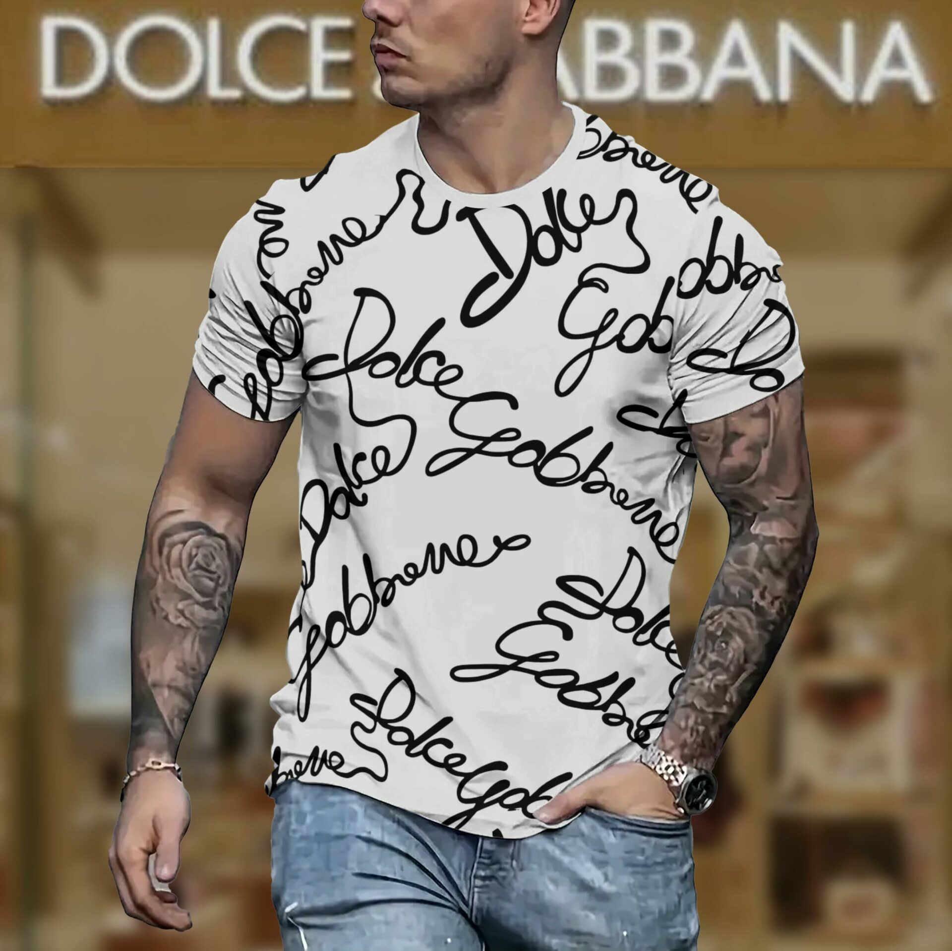 New 2025 – D Luxury Brand Premium T-Shirt Outfit For Men -Max012476