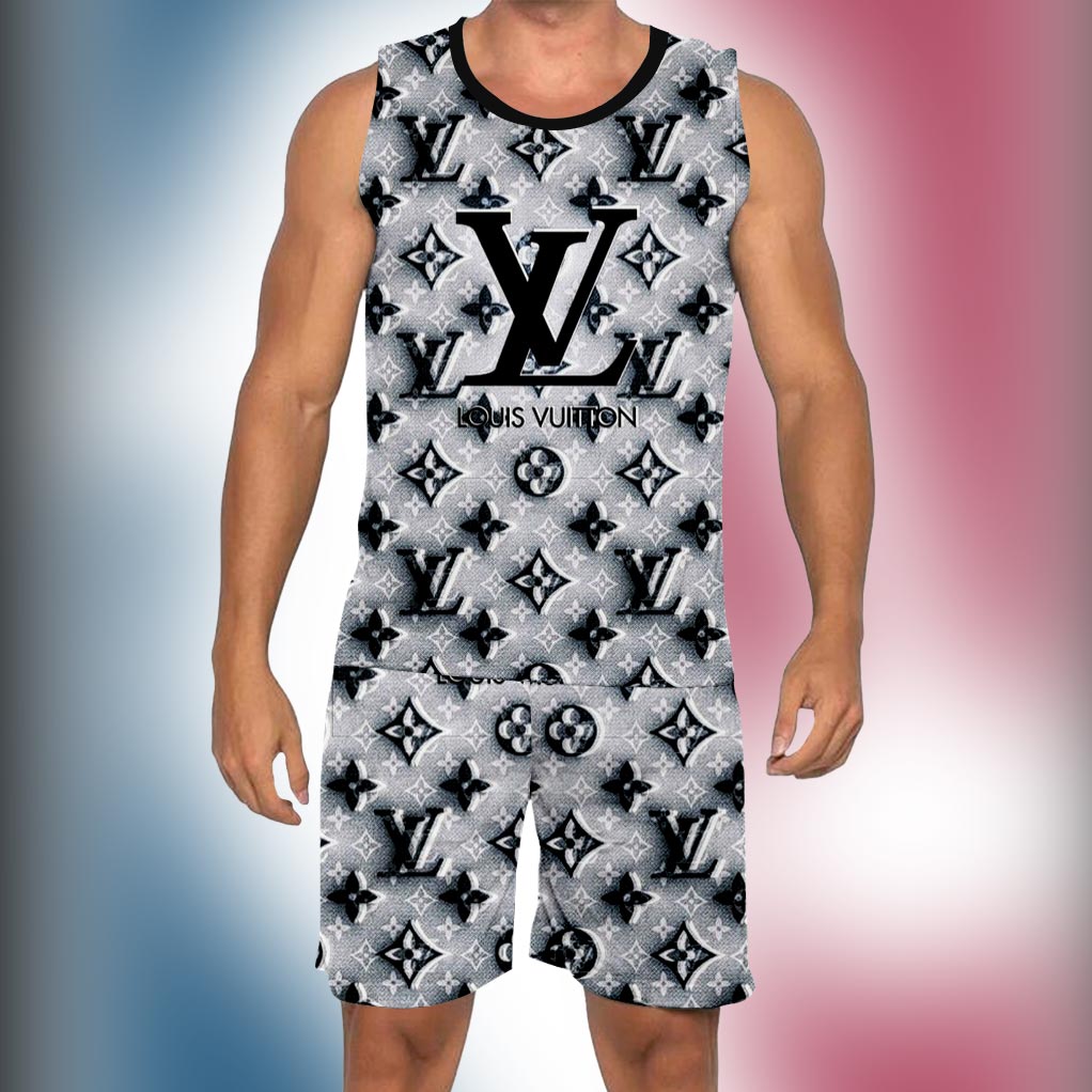 New 2025 – L Luxury Brand Premium Tanktop & Shorts Outfit For Men -Max012559