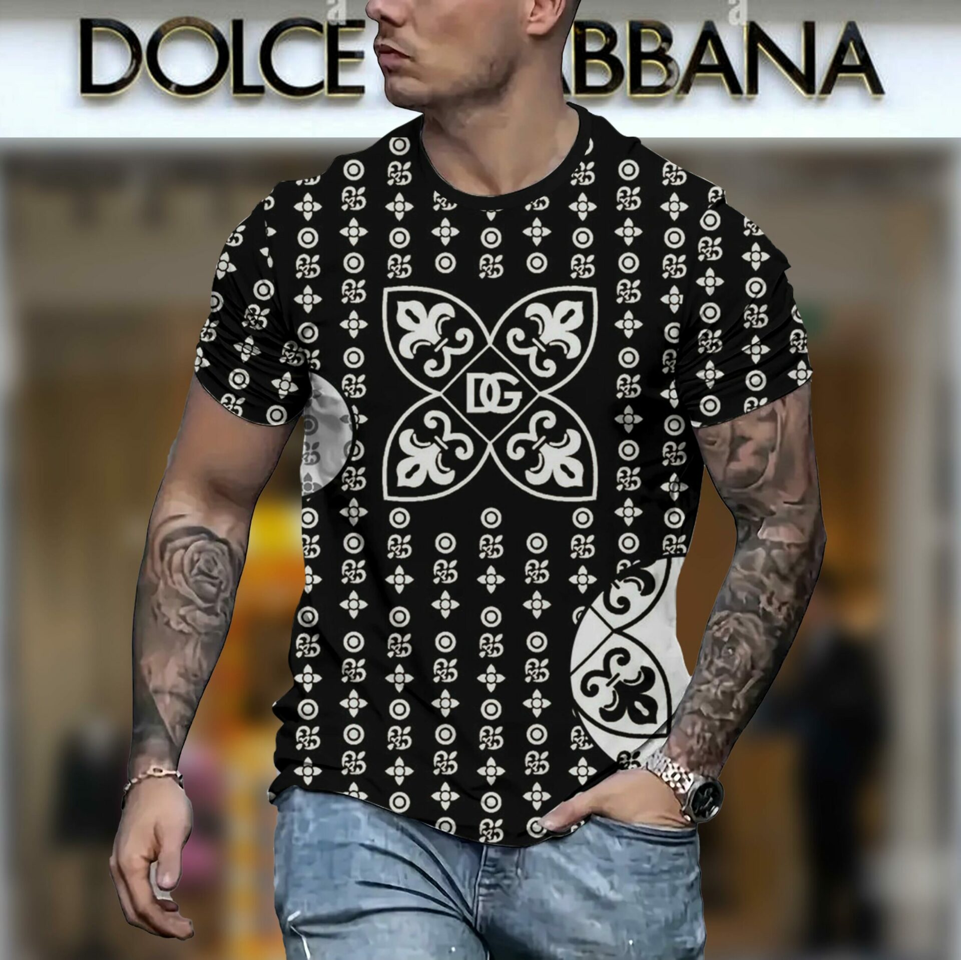 New 2025 – D Luxury Brand Premium T-Shirt Outfit For Men -Max012462