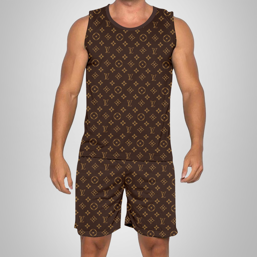 New 2025 – L Luxury Brand Premium Tanktop & Shorts Outfit For Men -Max012600