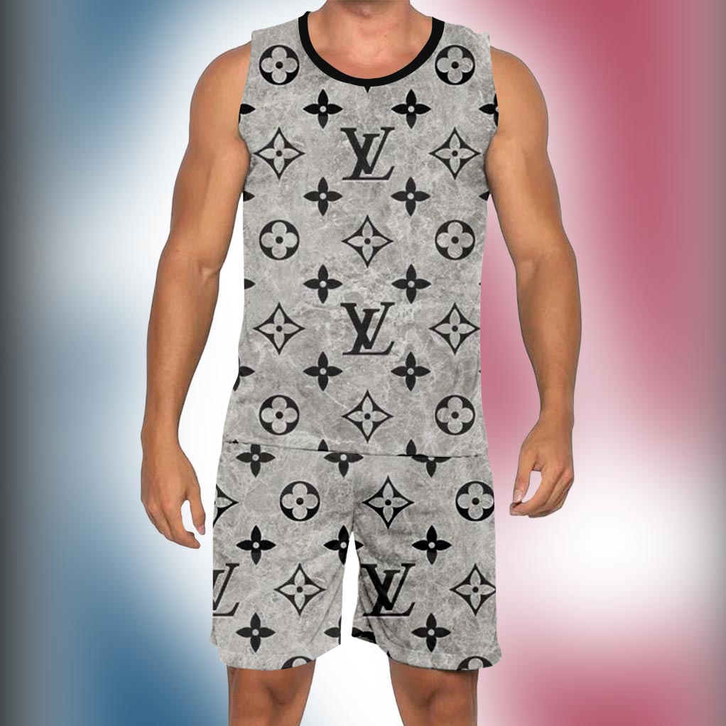 New 2025 – L Luxury Brand Premium Tanktop & Shorts Outfit For Men -Max012560