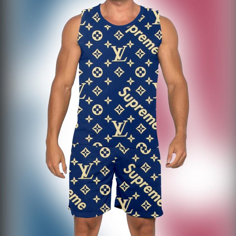 New 2025 – L Luxury Brand Premium Tanktop & Shorts Outfit For Men -Max012554