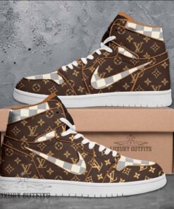 L.V High Air Jordan 1 Sneakers Shoes Hot 2023 Gifts Unisex -B9G-Max240524573