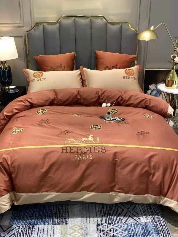 Hermes Limited Luxury Brand Bedding Set Home Decor – Max010100