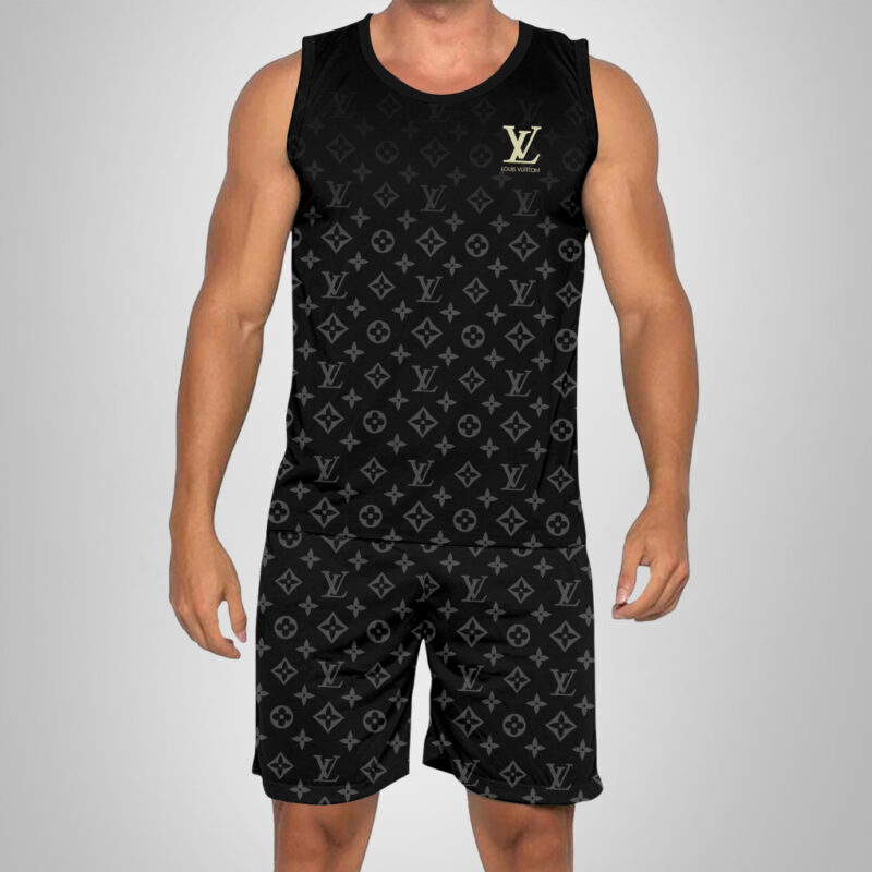 New 2025 – L Luxury Brand Premium Tanktop & Shorts Outfit For Men -Max012582