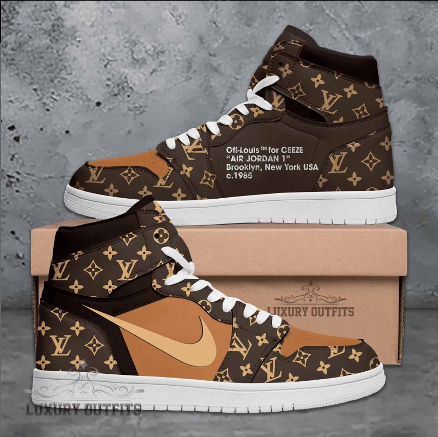 L.V High Air Jordan 1 Sneakers Shoes Hot 2023 Gifts Unisex -B9G-Max240524574