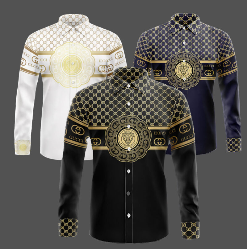 (Black&White&Navy) -Luyxury G  Long Sleeve Shirt CCY-Max05933
