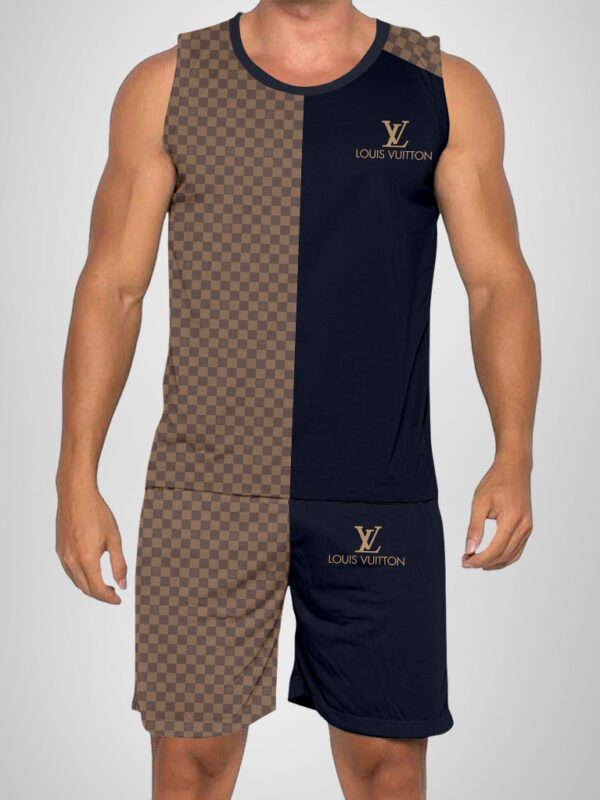 New 2025 – L Luxury Brand Premium Tanktop & Shorts Outfit For Men -Max012584