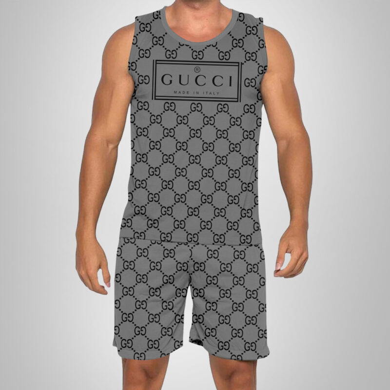 New 2025 -G Luxury Brand Premium Tanktop & Shorts Outfit For Men Max012635