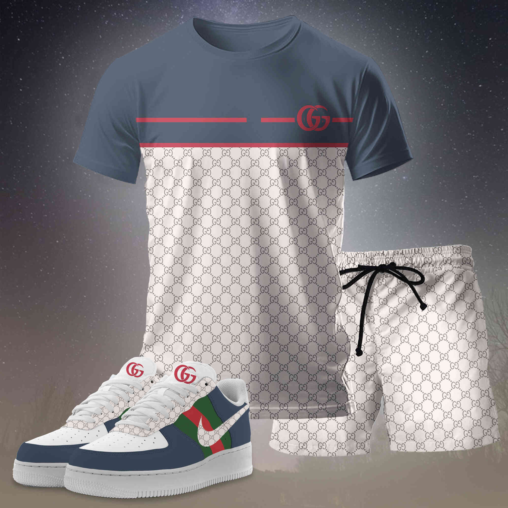 New 2025 – Set G Tracksuit  Air Force 1 & T-shirt & Shorts – chic210418