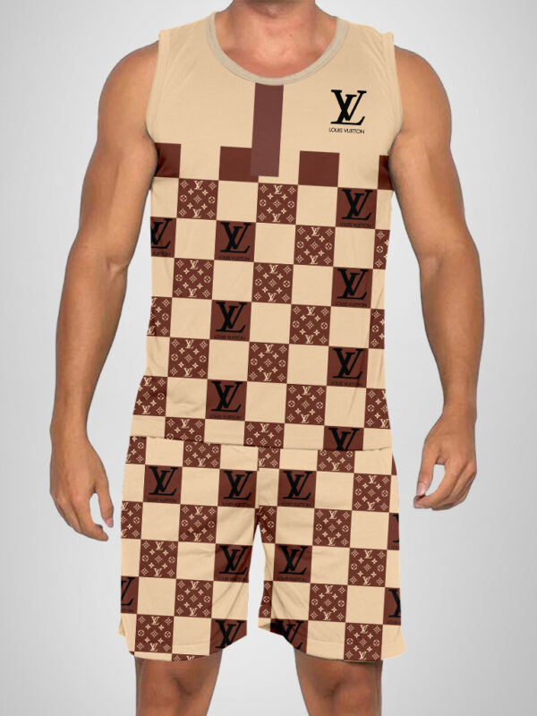 New 2025 – L Luxury Brand Premium Tanktop & Shorts Outfit For Men -Max012589