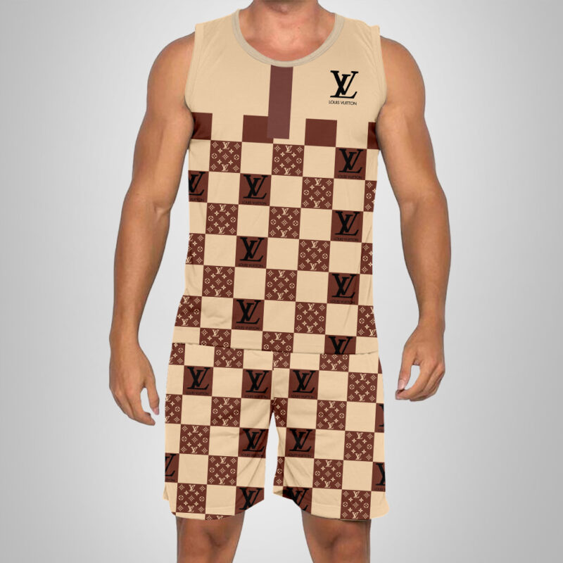 New 2025 – L Luxury Brand Premium Tanktop & Shorts Outfit For Men -Max012589