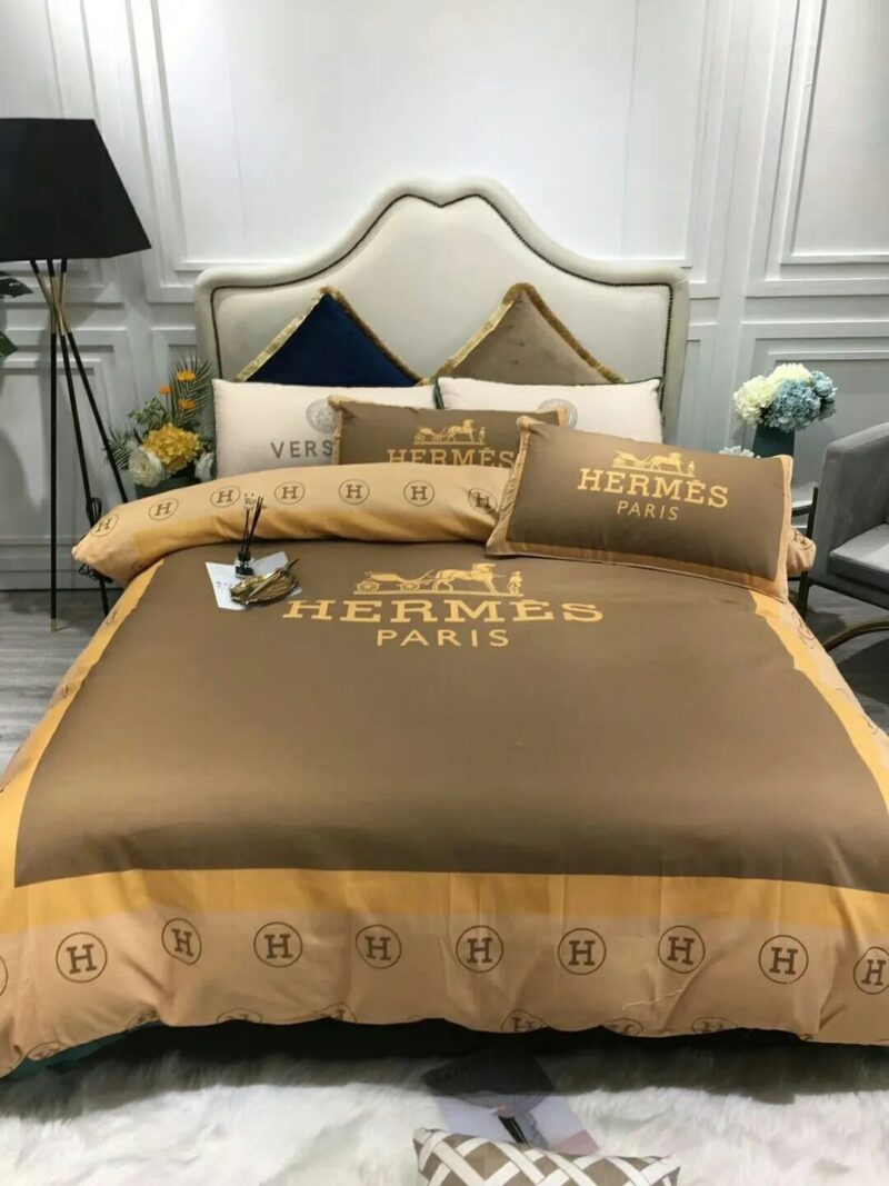 Hermes Limited Luxury Brand Bedding Set Home Decor – Max010076