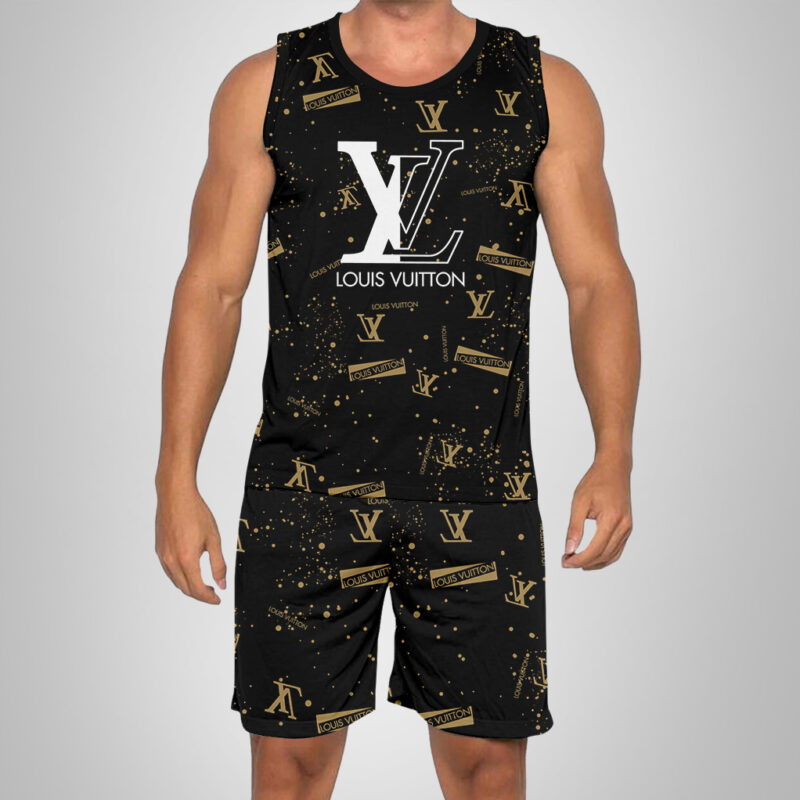 New 2025 – L Luxury Brand Premium Tanktop & Shorts Outfit For Men -Max012570