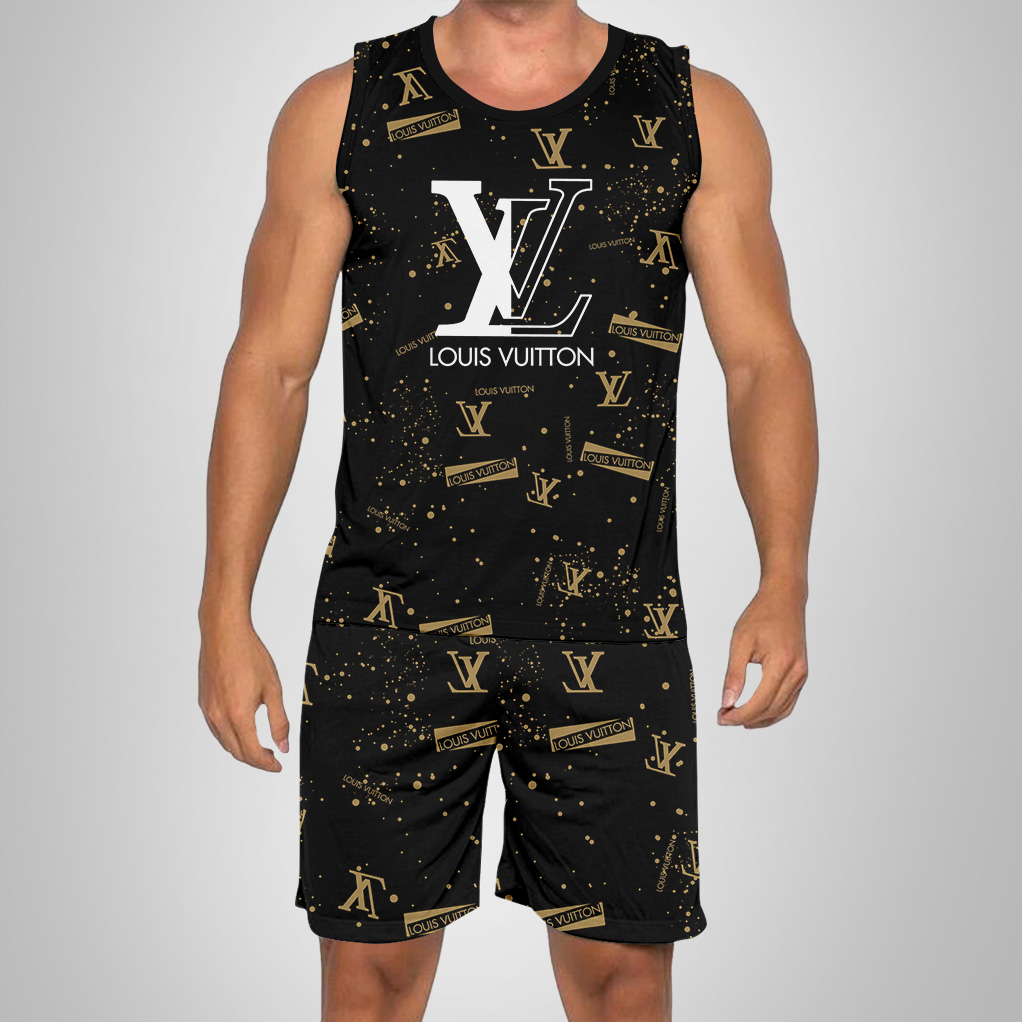 New 2025 – L Luxury Brand Premium Tanktop & Shorts Outfit For Men -Max012570